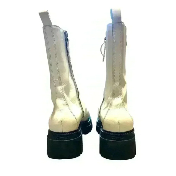 ASH LIAM Woman White Combat Boot. Lace & Zip. Leather 39 - Picture 5 of 7